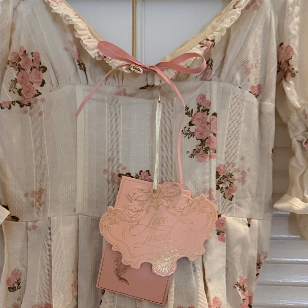 Floral White and Pink Maxi Dress - Picture 3 of 3